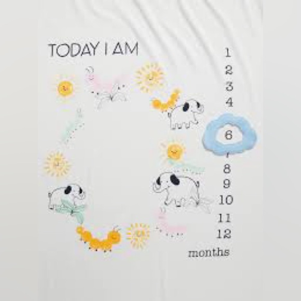 Old Navy Baby Unisex Grow with Me Layette Gift Milestone Blanket NWT